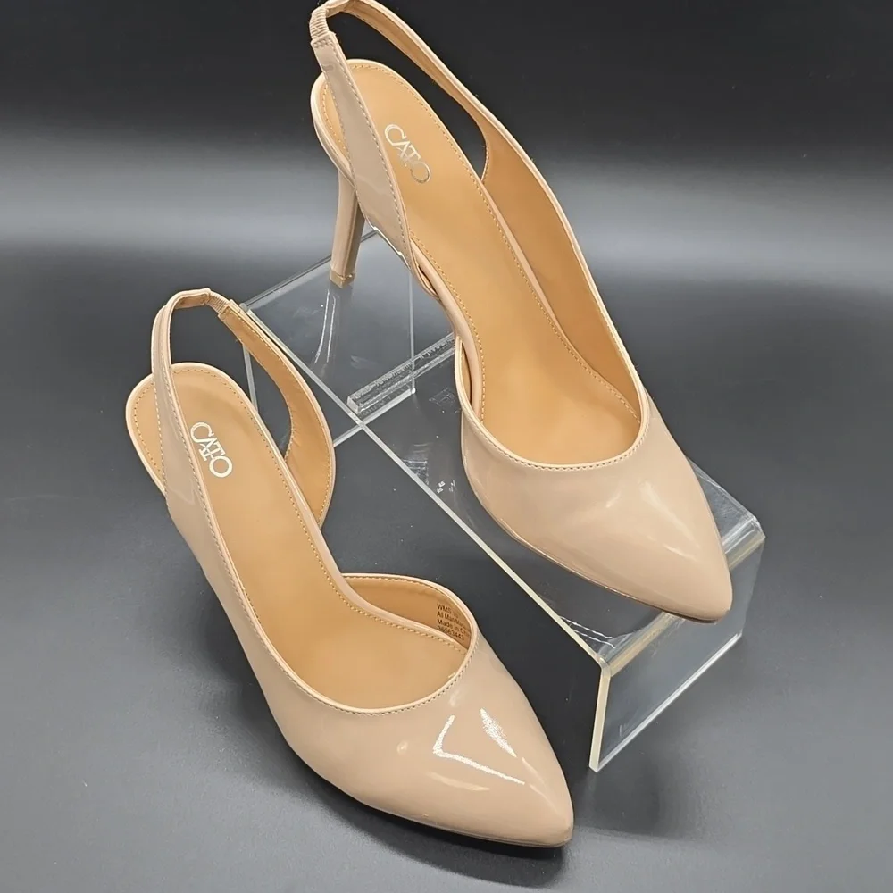 CATO | Women's | Slingback Pumps |Nude Patents | Pointed Toe | Size 10M